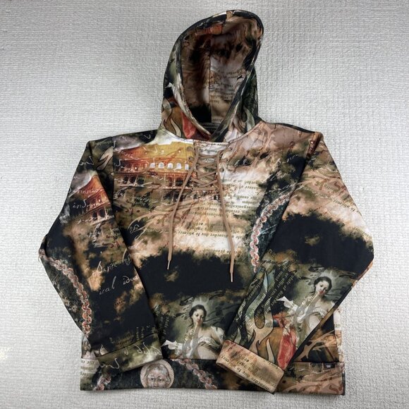 Jaded London Women's Renaissance AOP Y2K Hoodie Sweatshirt Sz 4 US, 36 EU - Picture 1 of 16
